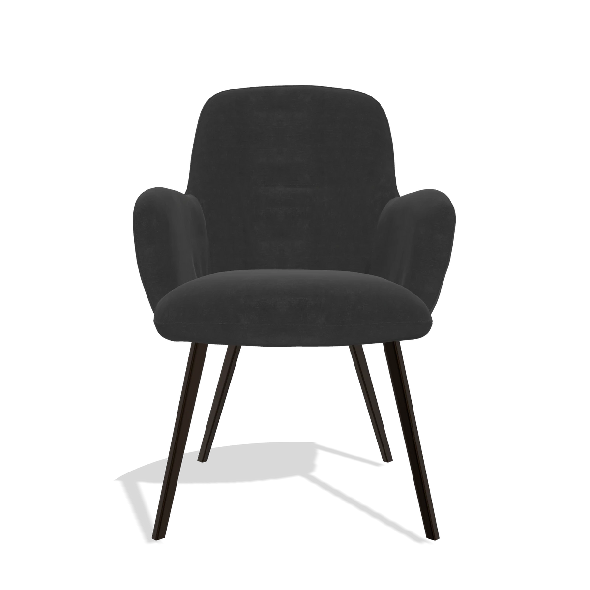Esszimmerstuhl Mancini 6538 in Stoff Adore 67 (Schwarz), Beine in Espresso, Vorderansicht