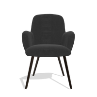 Esszimmerstuhl Mancini 6538 in Stoff Adore 67 (Schwarz), Beine in Espresso, Vorderansicht