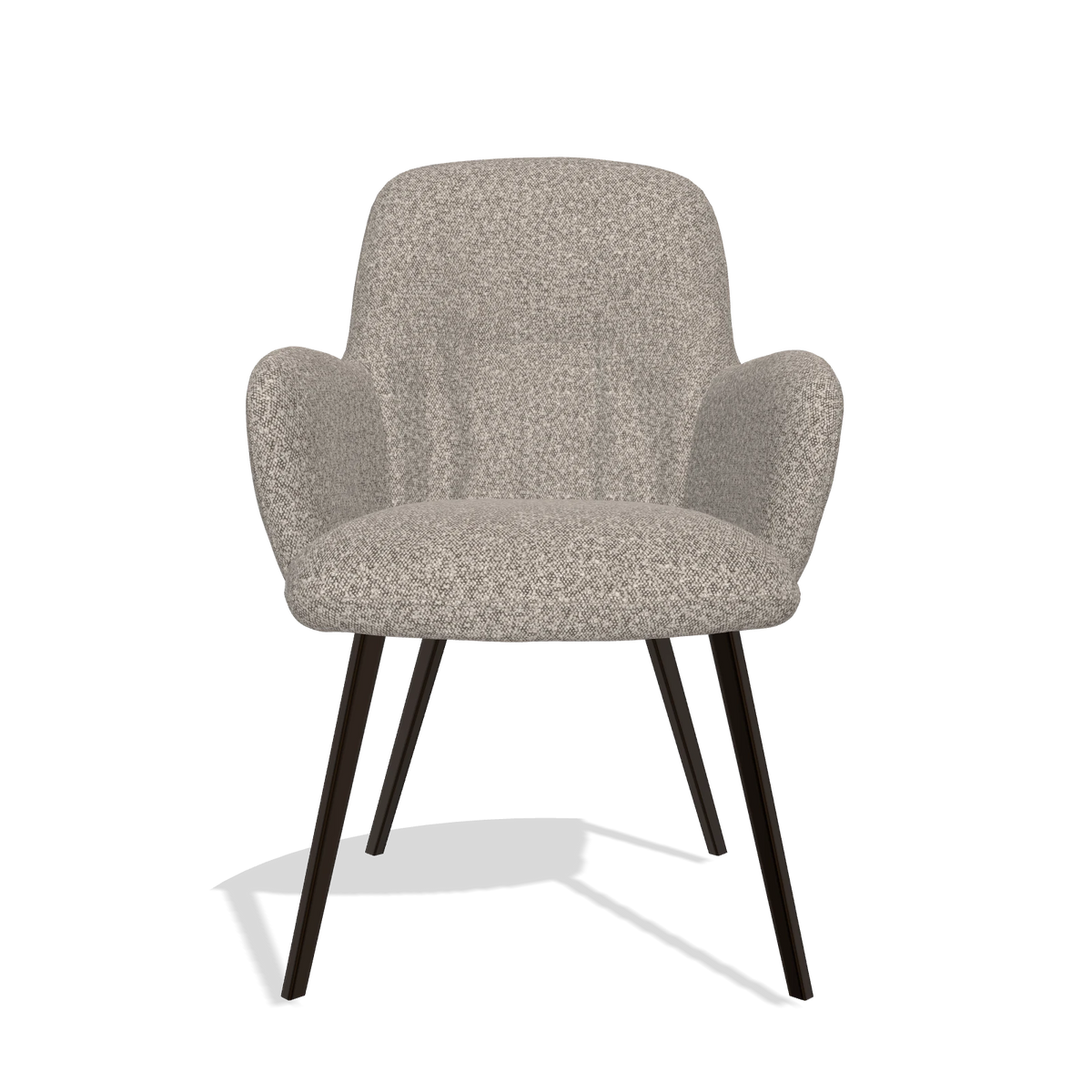Dining Chair Mancini 6538 in Ascot Toffee fabric (grey), espresso legs, front view
