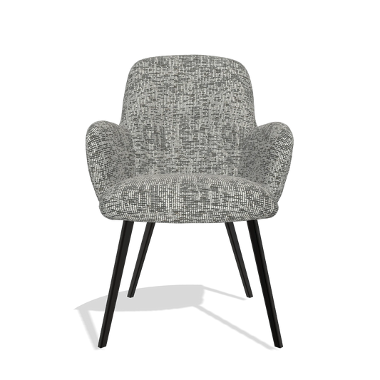 Esszimmerstuhl Mancini 6538 in Stoff Be Fine 45 (Taupe), Beine in Schwarz, Vorderansicht