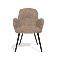 Esszimmerstuhl Mancini 6538 in Stoff Cayenne 28 (Taupe), Beine in Schwarz, Vorderansicht
