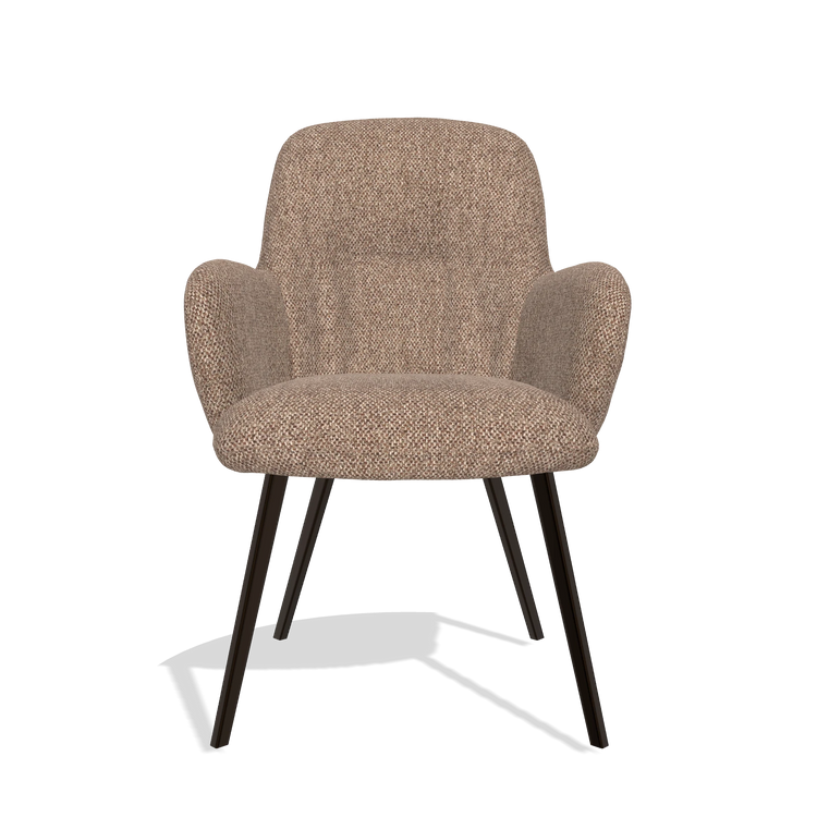 Esszimmerstuhl Mancini 6538 in Stoff Cayenne 28 (Taupe), Beine in Espresso, Vorderansicht