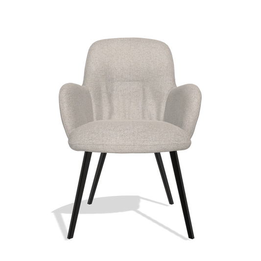 Silla de comedor Mancini 6538 en tela Glory 196 (rosa palo), patas en negro, vista frontal
