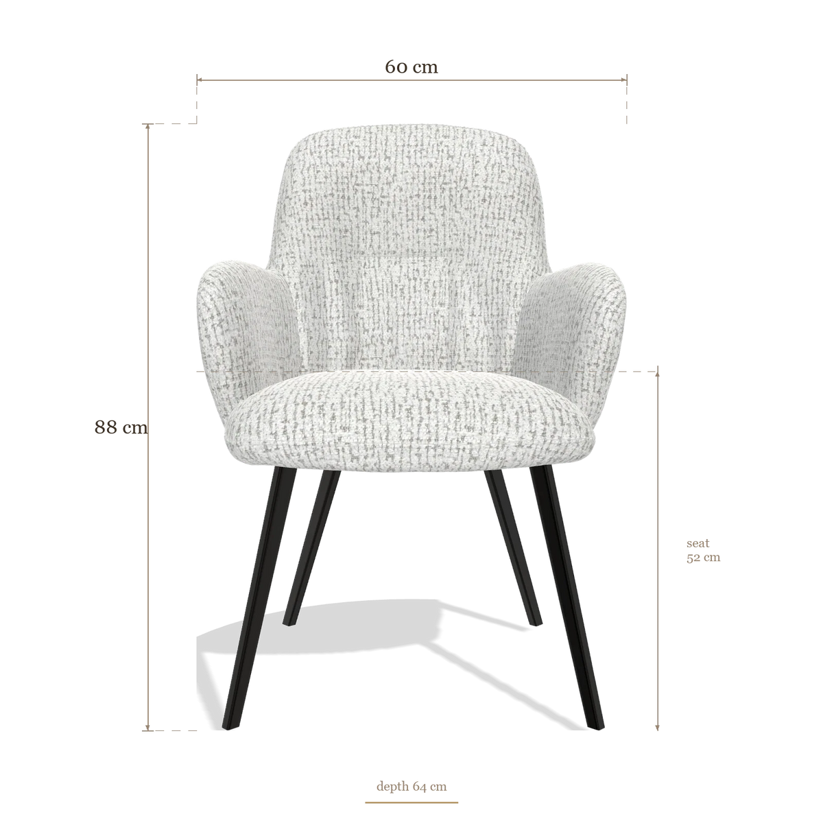 Dining Chair Mancini 6538, dimensions 60 x 64 x 88 cm