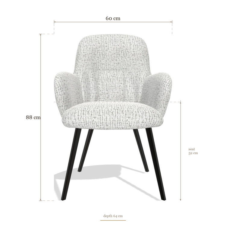 Dining Chair Mancini 6538, dimensions 60 x 64 x 88 cm