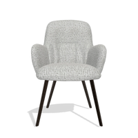 Dining Chair Mancini 6538 in Horta 106 fabric (light grey), espresso legs, front view