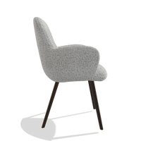 Dining Chair Mancini 6538 in Horta 106 fabric (light grey), espresso legs, side view