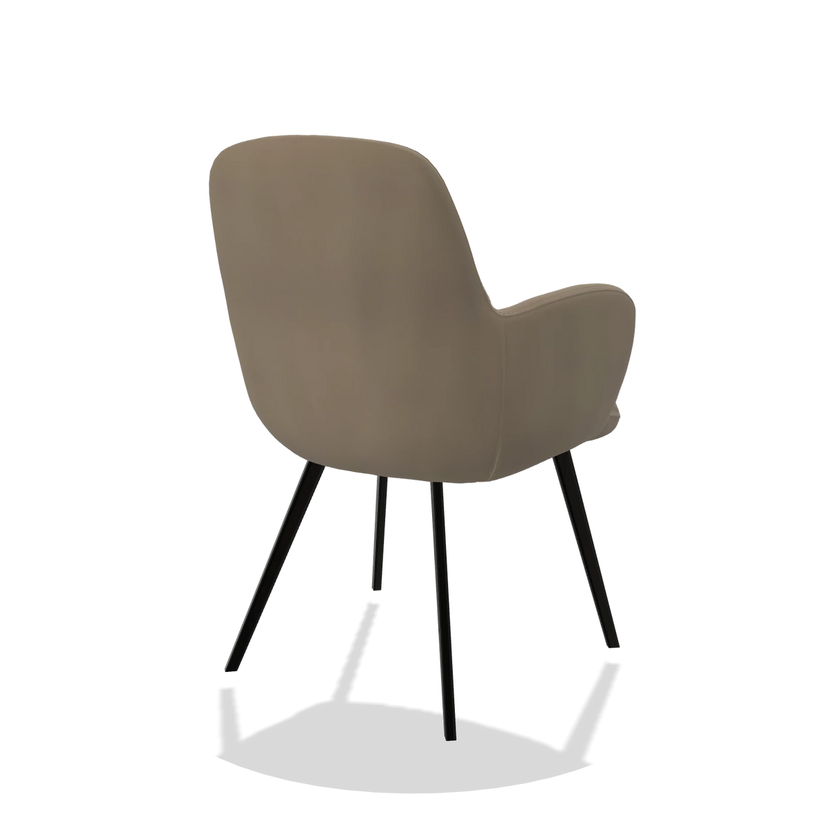 Esszimmerstuhl Mancini 6538 in Leder A824 (Salbeigrün), Beine in Schwarz, Schrägansicht von hinten