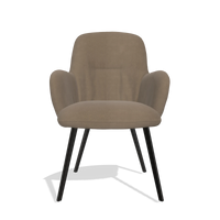 Esszimmerstuhl Mancini 6538 in Leder B402 (Taupe), Beine in Schwarz, Vorderansicht