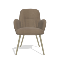 Esszimmerstuhl Mancini 6538 in Leder B402 (Taupe), Beine in Champagner, Vorderansicht