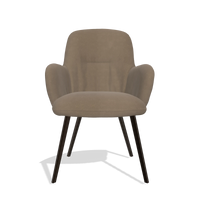 Esszimmerstuhl Mancini 6538 in Leder B402 (Taupe), Beine in Espresso, Vorderansicht