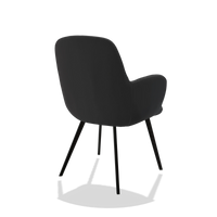 Esszimmerstuhl Mancini 6538 in Leder B500 (Schwarz), Beine in Schwarz, Schrägansicht von hinten