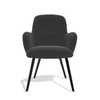 Esszimmerstuhl Mancini 6538 in Leder B500 (Schwarz), Beine in Schwarz, Vorderansicht