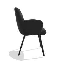 Esszimmerstuhl Mancini 6538 in Leder B500 (Schwarz), Beine in Schwarz, Seitenansicht