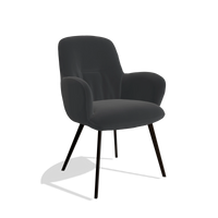 Esszimmerstuhl Mancini 6538 in Leder B500 (Schwarz), Beine in Espresso, Schrägansicht