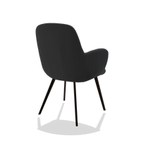 Esszimmerstuhl Mancini 6538 in Leder B500 (Schwarz), Beine in Espresso, Schrägansicht von hinten