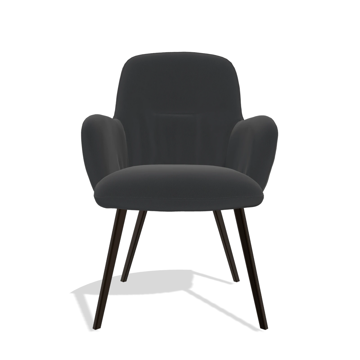Esszimmerstuhl Mancini 6538 in Leder B500 (Schwarz), Beine in Espresso, Vorderansicht