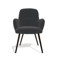 Esszimmerstuhl Mancini 6538 in Leder B500 (Schwarz), Beine in Espresso, Vorderansicht