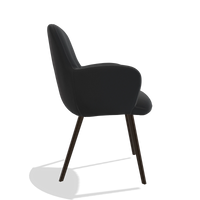 Esszimmerstuhl Mancini 6538 in Leder B500 (Schwarz), Beine in Espresso, Seitenansicht