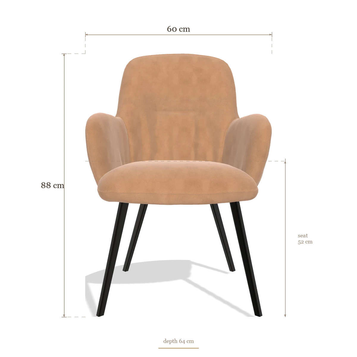 Dining Chair Mancini 6538, dimensions 60 x 64 x 88 cm