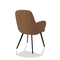 Dining Chair Mancini 6538 in Leather B501 (caramel), espresso legs, back angled view