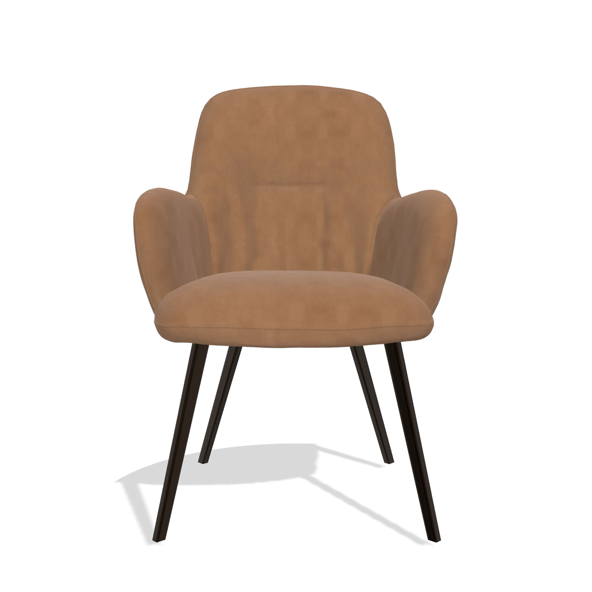 Dining Chair Mancini 6538 in Leather B501 (caramel), espresso legs, front view