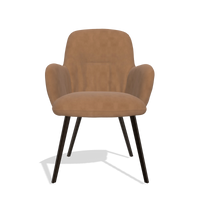 Dining Chair Mancini 6538 in Leather B501 (caramel), espresso legs, front view