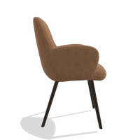 Dining Chair Mancini 6538 in Leather B501 (caramel), espresso legs, side view