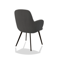 Esszimmerstuhl Mancini 6538 in Leder B502 (Dunkelgrau), Beine in Espresso, Schrägansicht von hinten