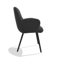 Dining Chair Mancini 6538 in Leather B905 (anthracite), black legs, side view