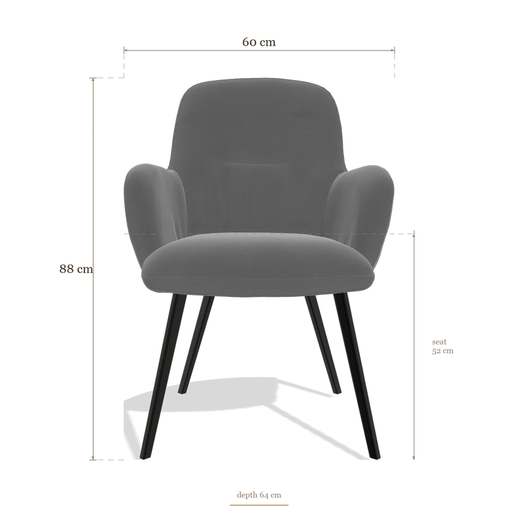 Dining Chair Mancini 6538, dimensions 60 x 64 x 88 cm