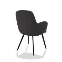 Dining Chair Mancini 6538 in Leather B905 (anthracite), espresso legs, back angled view