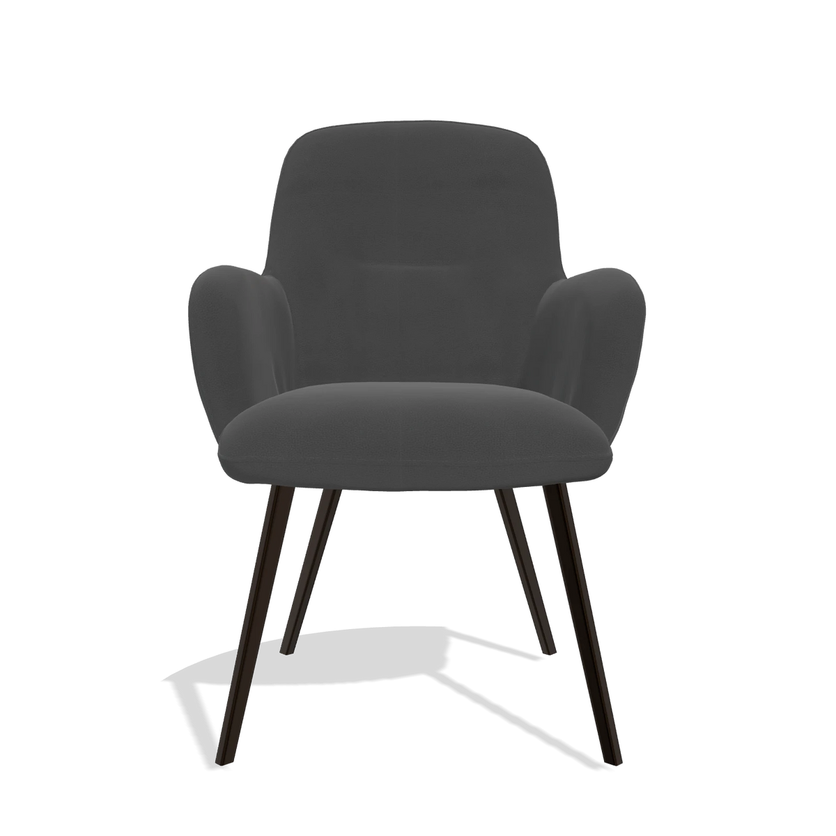 Dining Chair Mancini 6538 in Leather B905 (anthracite), espresso legs, front view