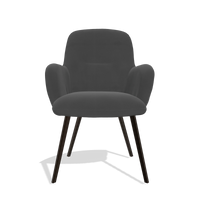 Dining Chair Mancini 6538 in Leather B905 (anthracite), espresso legs, front view
