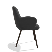 Dining Chair Mancini 6538 in Leather B905 (anthracite), espresso legs, side view
