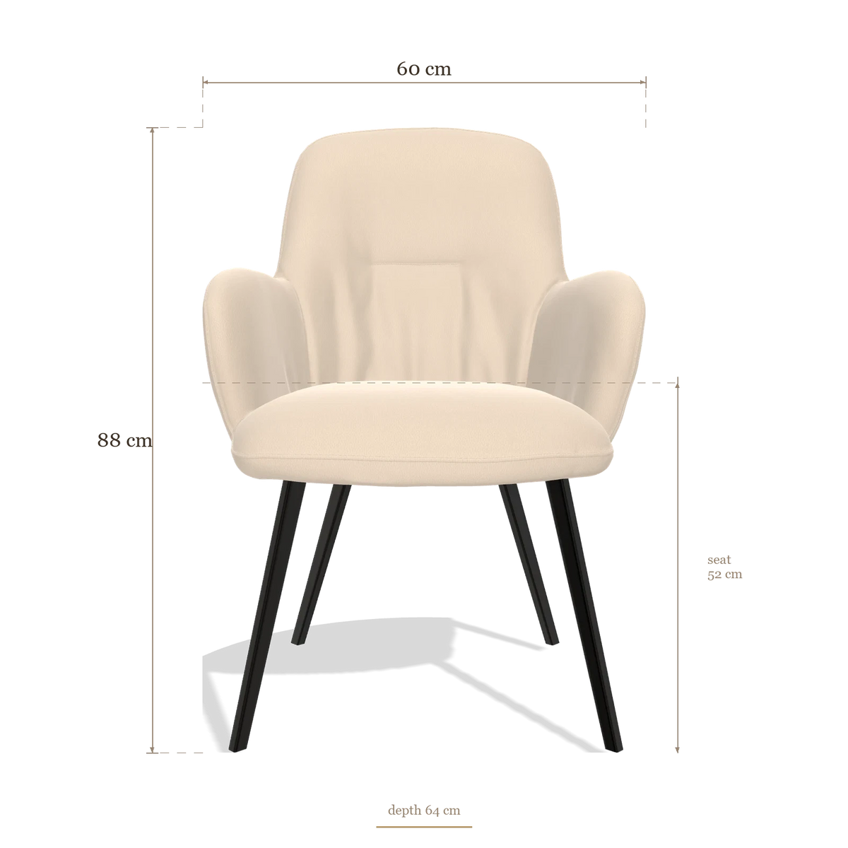 Dining Chair Mancini 6538, dimensions 60 x 64 x 88 cm