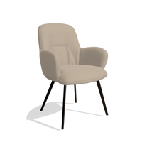 Dining Chair Mancini 6538 in Leather B911 (sand), espresso legs, angled view