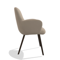 Dining Chair Mancini 6538 in Leather B911 (sand), espresso legs, side view