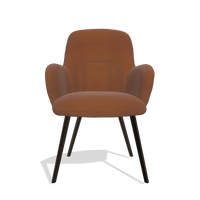 Sedia da pranzo Mancini 6538 in Pelle B912 (ruggine), gambe in espresso, vista frontale