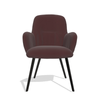 Sedia da pranzo Mancini 6538 in Pelle B938 (cioccolato), gambe in nero, vista frontale