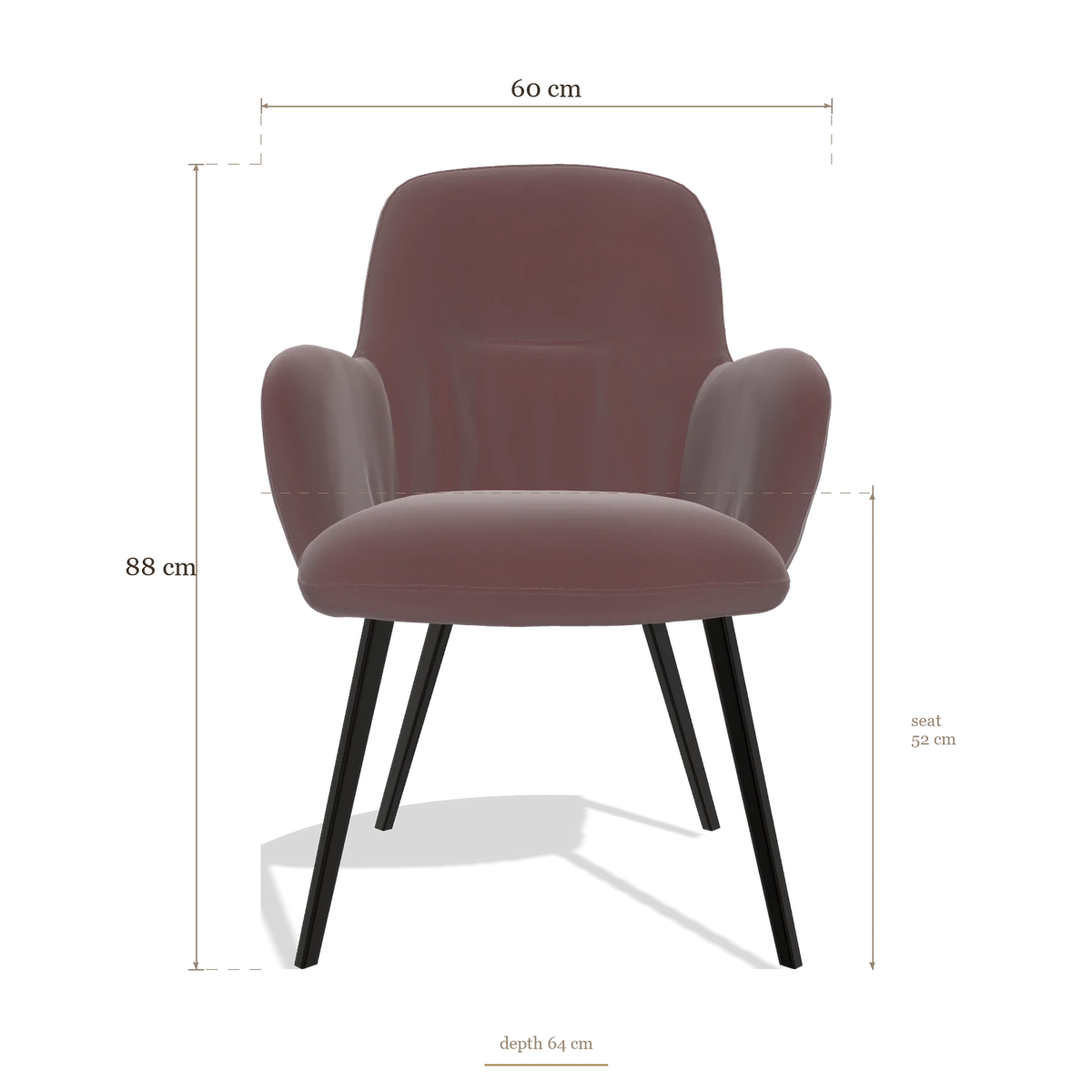 Sedia da pranzo Mancini 6538, dimensioni 60 x 64 x 88 cm