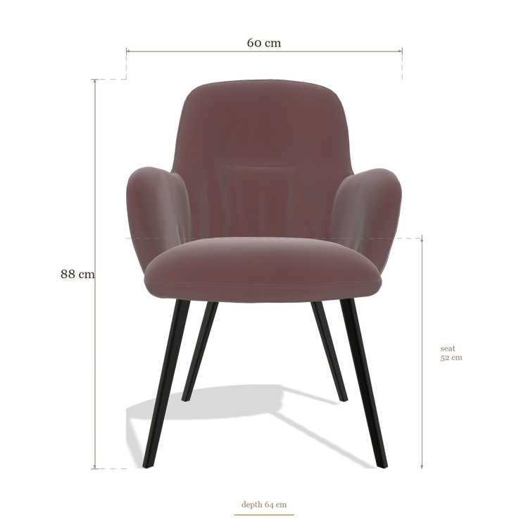 Sedia da pranzo Mancini 6538, dimensioni 60 x 64 x 88 cm