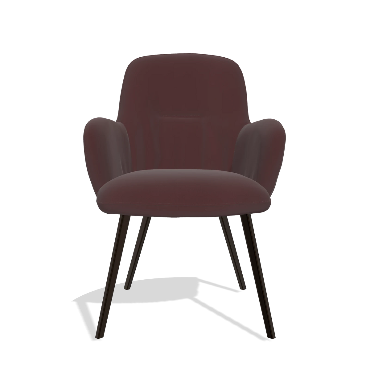 Sedia da pranzo Mancini 6538 in Pelle B938 (cioccolato), gambe in espresso, vista frontale