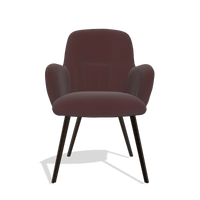 Sedia da pranzo Mancini 6538 in Pelle B938 (cioccolato), gambe in espresso, vista frontale