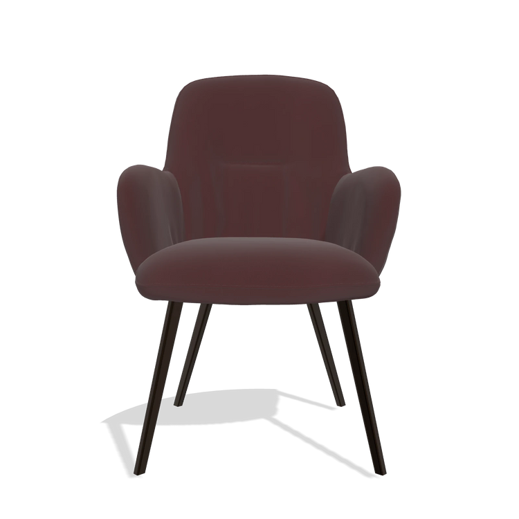 Sedia da pranzo Mancini 6538 in Pelle B938 (cioccolato), gambe in espresso, vista frontale