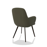 Esszimmerstuhl Mancini 6538 in Leder B962 (Dunkelgrau), Beine in Espresso, Schrägansicht von hinten