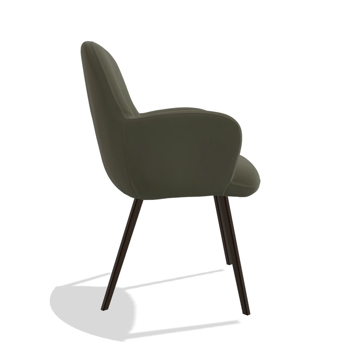 Esszimmerstuhl Mancini 6538 in Leder B962 (Dunkelgrau), Beine in Espresso, Seitenansicht