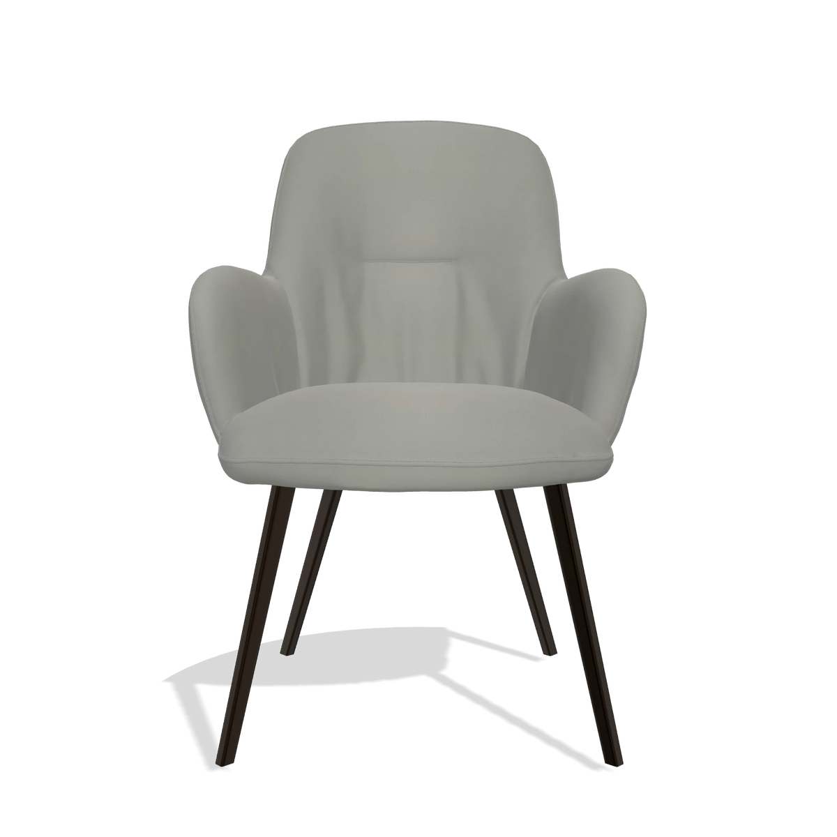 Sedia da pranzo Mancini 6538 in Pelle B967 (greige), gambe in espresso, vista frontale
