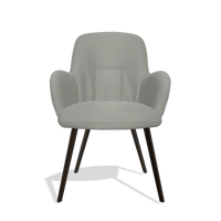 Sedia da pranzo Mancini 6538 in Pelle B967 (greige), gambe in espresso, vista frontale