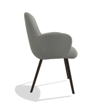 Sedia da pranzo Mancini 6538 in Pelle B967 (greige), gambe in espresso, vista laterale